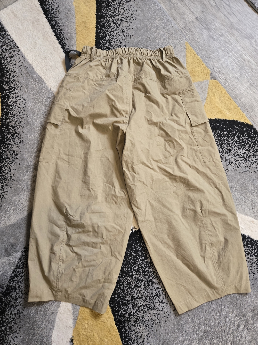 Light Khaki Wide-Leg Cargo Pants - Picture 7 of 7